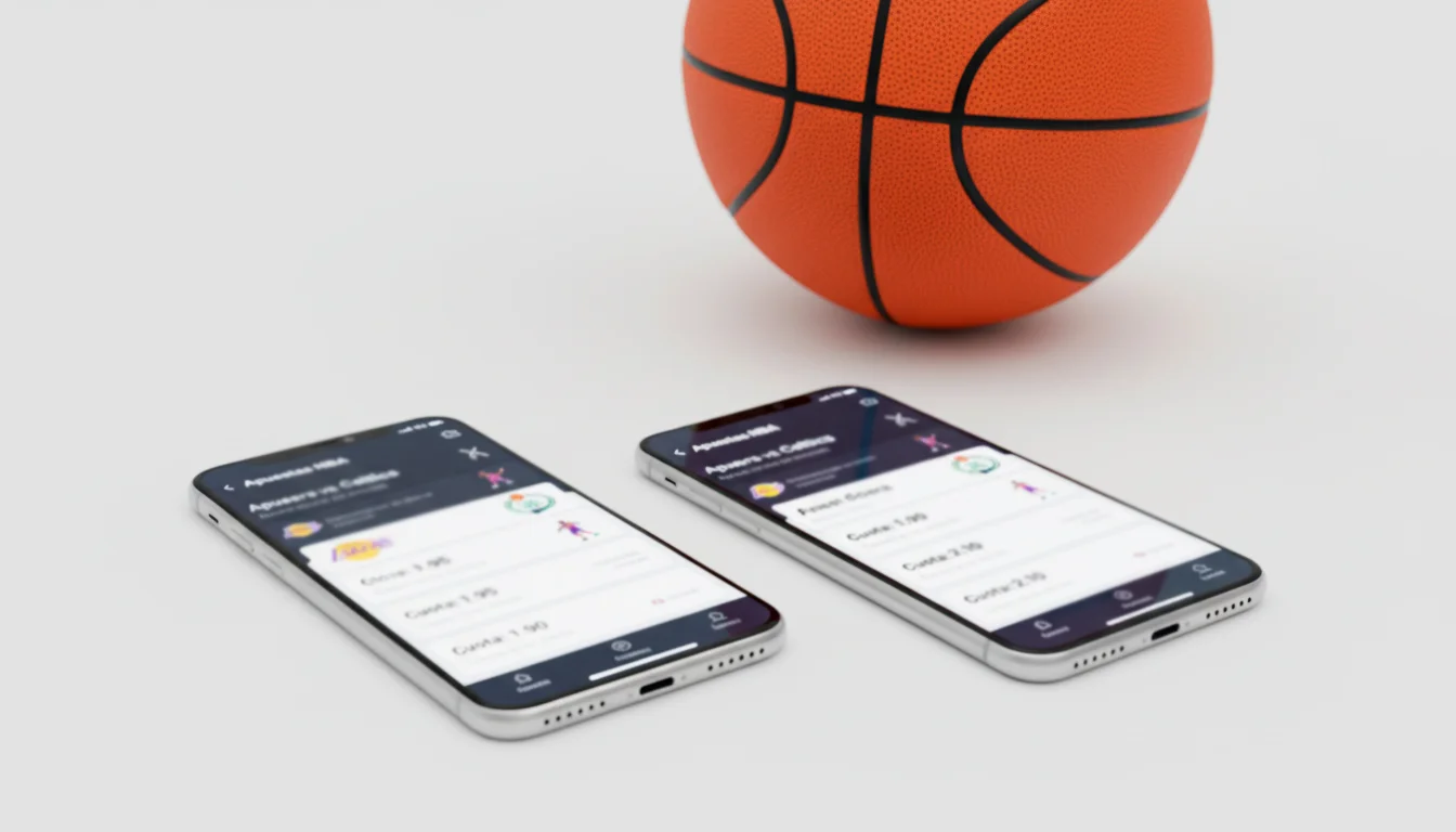 Dos pantallas de dispositivos móviles mostrando diferentes cuotas del mismo partido NBA